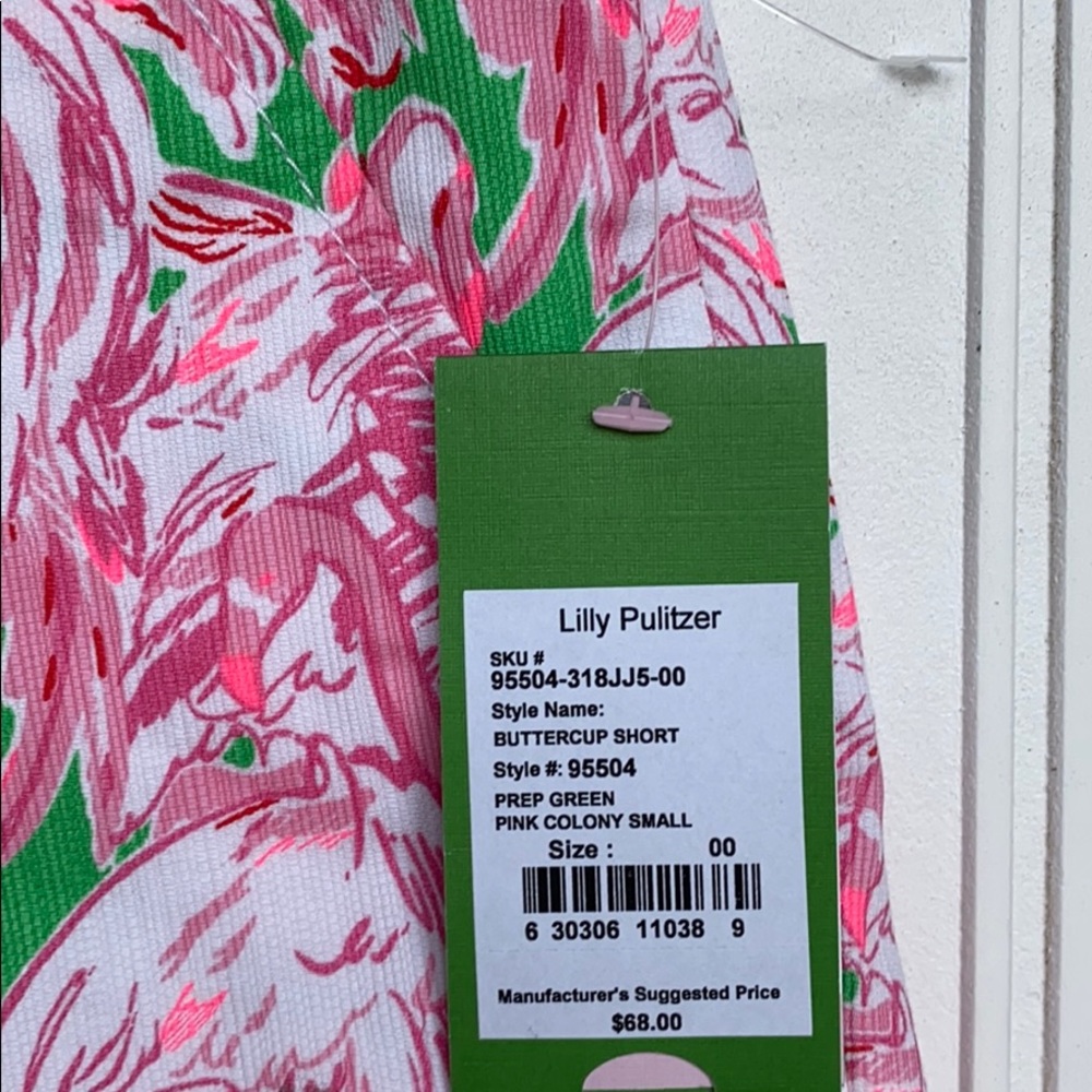 NWT Lilly Pulitzer 5” Buttercup Scallop Stretch Flamingo Shorts 00 - Picture 4 of 9